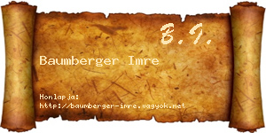 Baumberger Imre névjegykártya